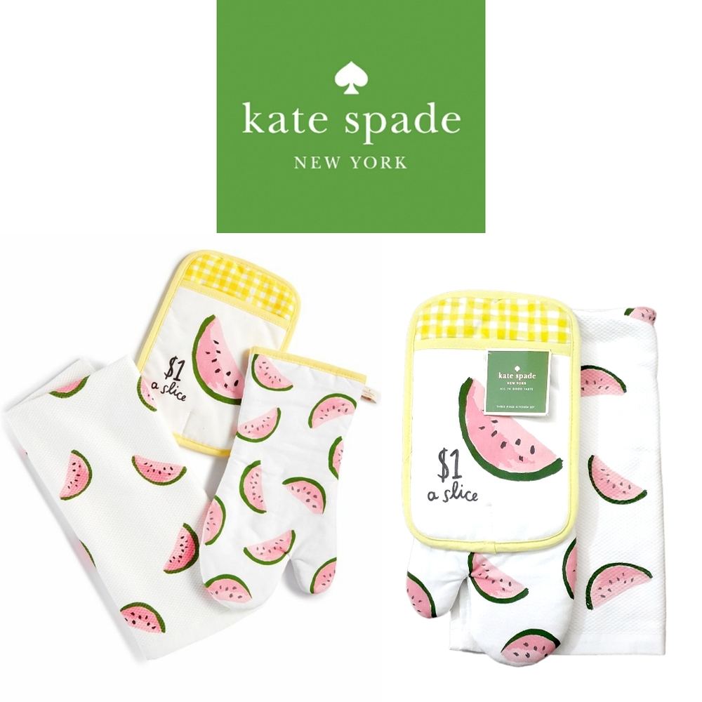 New! Kate Spade New York Watermelon 3 Piece Kitchen Set, Kate Spade Summer Decor